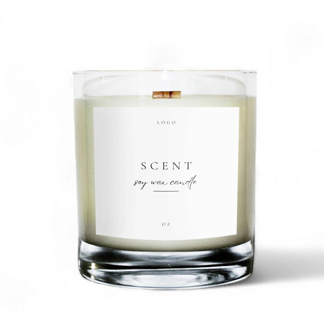 Private Label 8oz Clear Tumbler Soy Wax Candle: Provide My Own Artwork / No 1. Tobacco + Vanilla