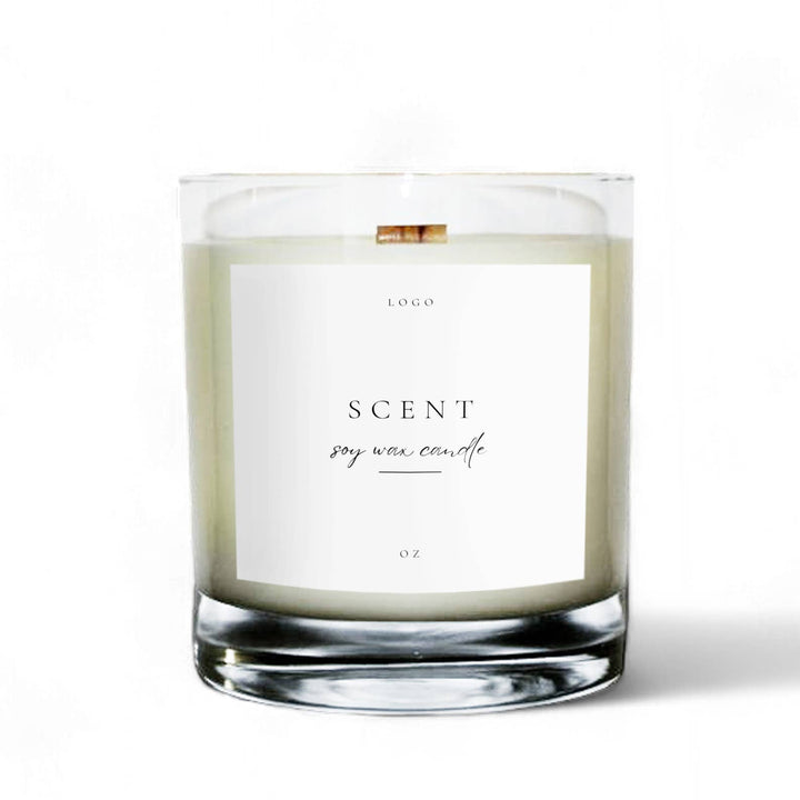 Private Label 8oz Clear Tumbler Soy Wax Candle: Provide My Own Artwork / No 1. Tobacco + Vanilla