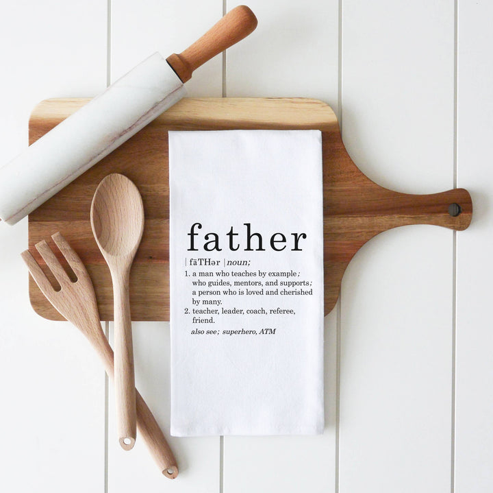 Father Tea Towel: White