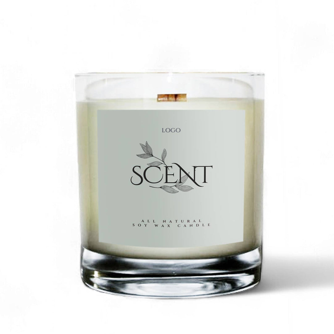 Private Label 8oz Clear Tumbler Soy Wax Candle: Provide My Own Artwork / No 1. Tobacco + Vanilla