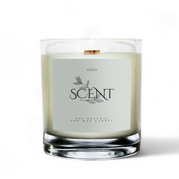 Private Label 8oz Clear Tumbler Soy Wax Candle: Provide My Own Artwork / No 1. Tobacco + Vanilla
