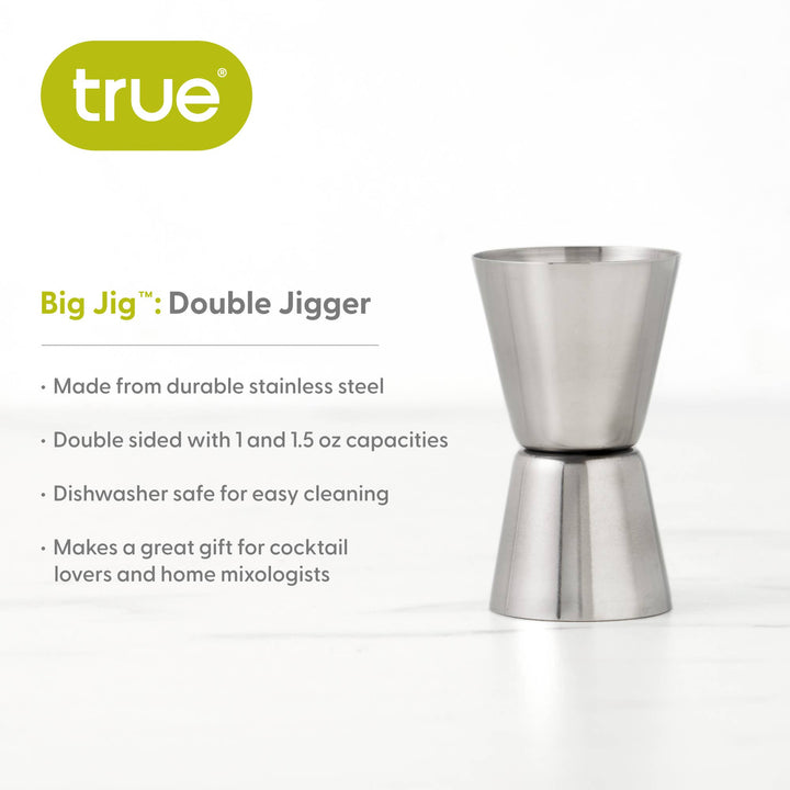 Stainless steel double jigger with &