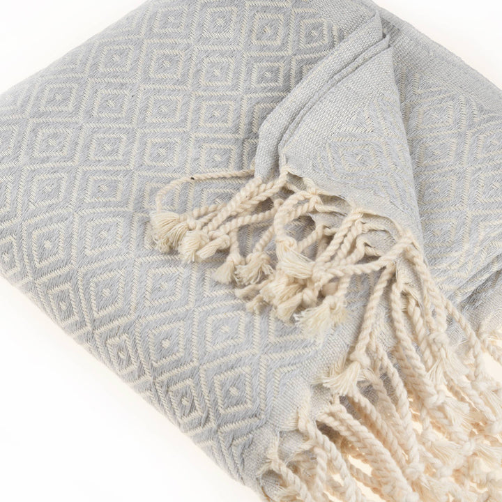 Malta Cotton Throw Blanket: Beige