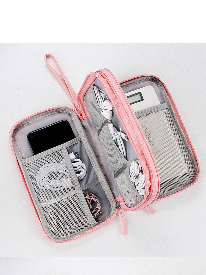 Electronic Organizer with 3 Compartments Travel Portable Bag: Black / S