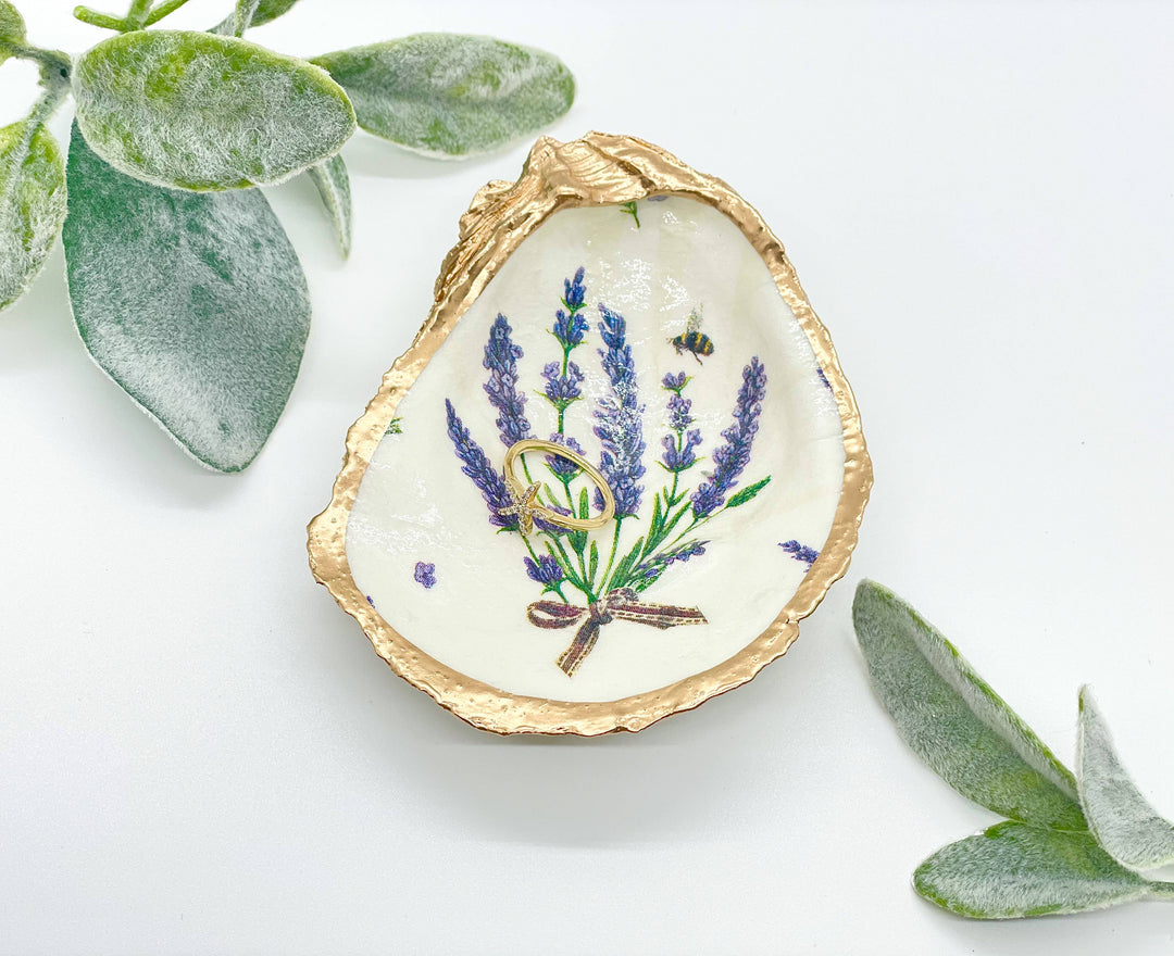 Lavender Bunch Oyster Trinket Dish