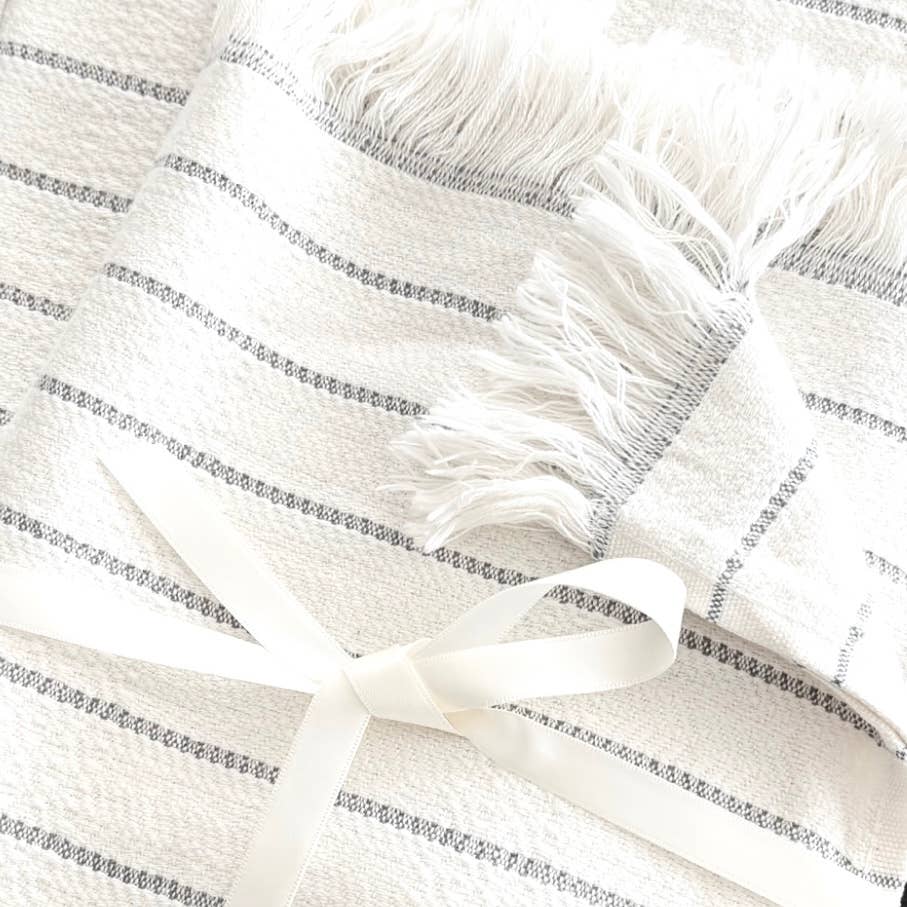 Pure Soft 100% Turkish Cotton Hand Towel: Beige Stripe
