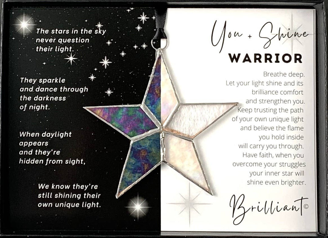 You + Shine: Warrior Handmade Stained Glass Star