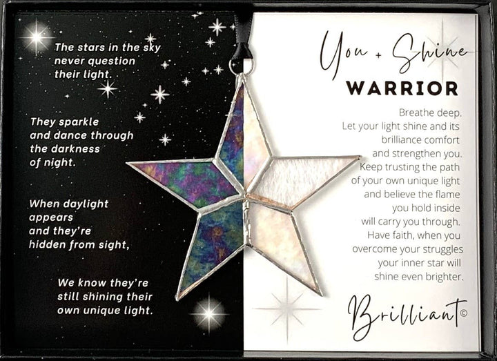You + Shine: Warrior Handmade Stained Glass Star