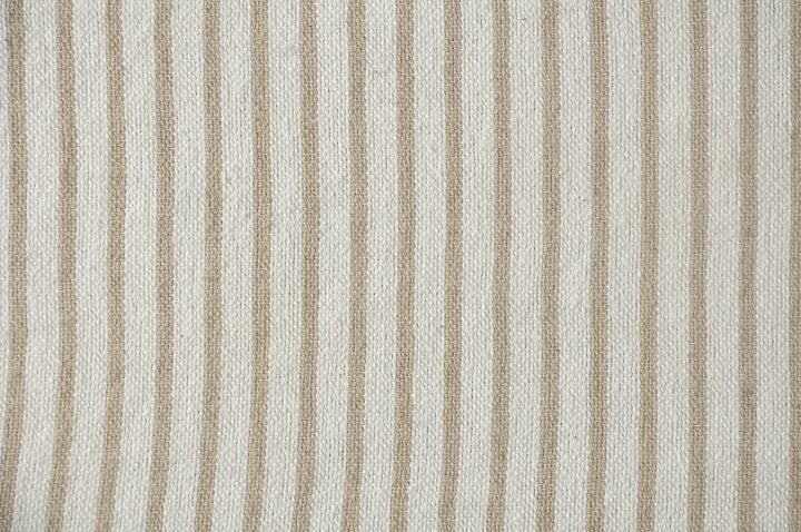 Striped Ivory and Beige Tasseled Throw Blanket: Ivory/Beige