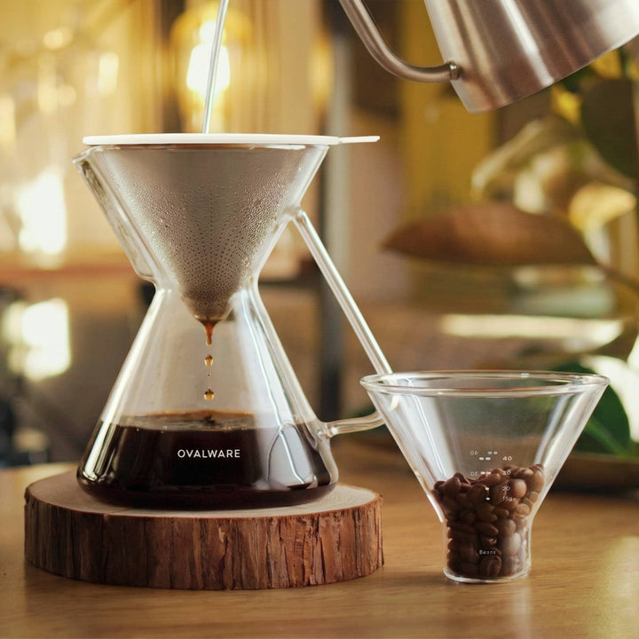 Pour Over Coffee Maker Set, Borosilicate Glass, 500ml/17oz