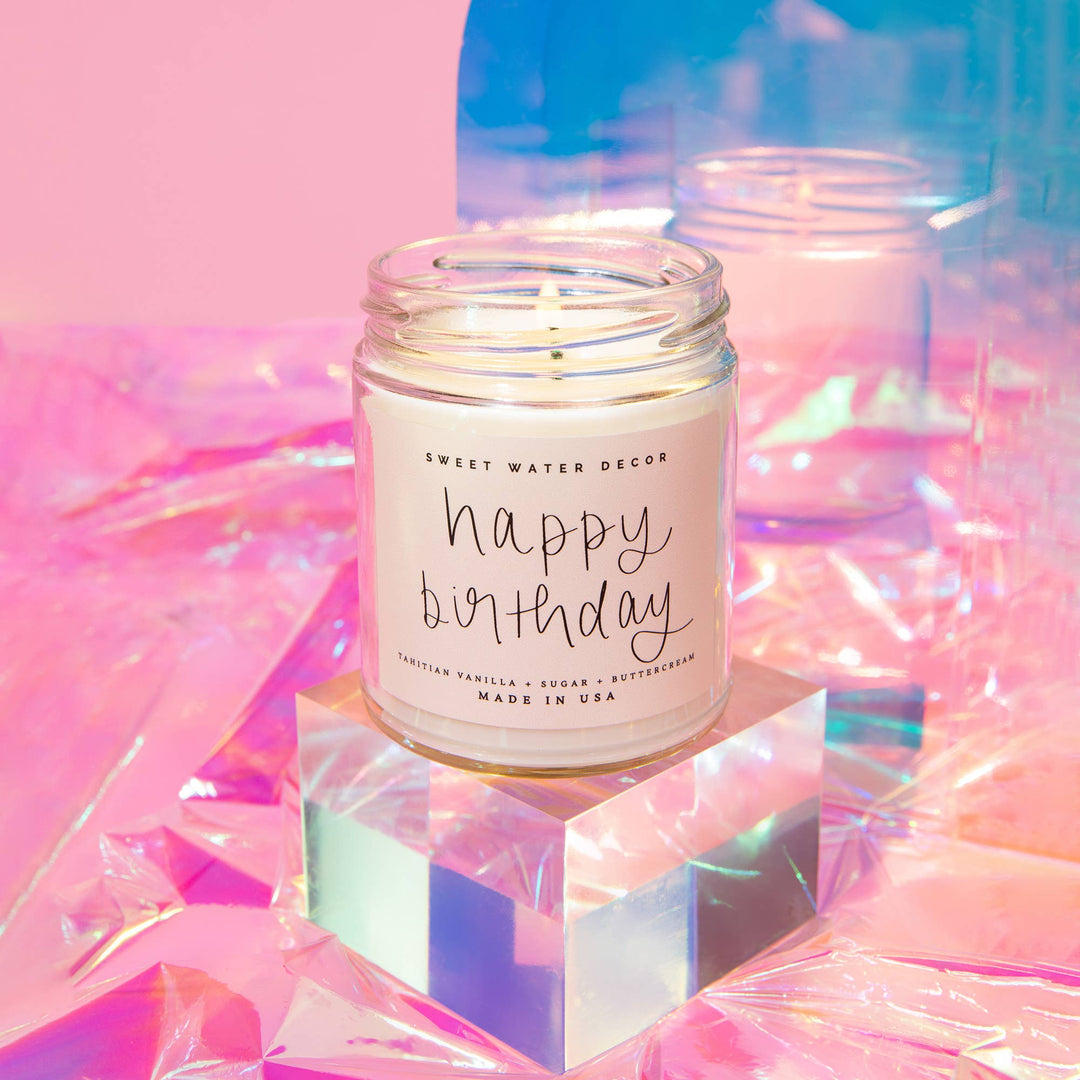 Happy Birthday 9 oz Soy Candle - Home Decor &amp; Gifts