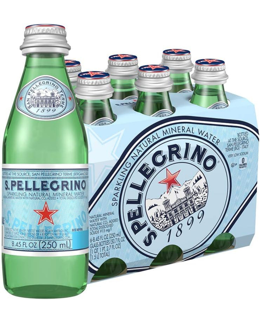 S.Pellegrino Sparkling Natural Mineral Water, 8.45 fl oz.