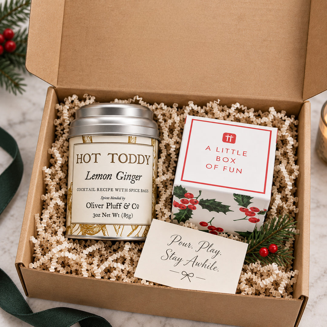 The Stay Awhile Gift Box: Hot Toddy &amp; Game Night Set (Preorder)