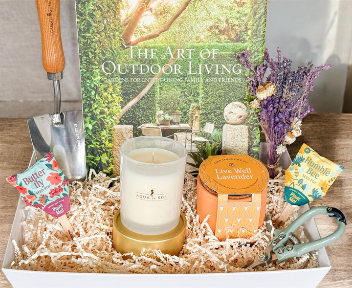 Garden &amp; Gather Gift Basket- 
Mother’s Day Gardening Gift with Candle, Seed Kits &amp; Garden Tools