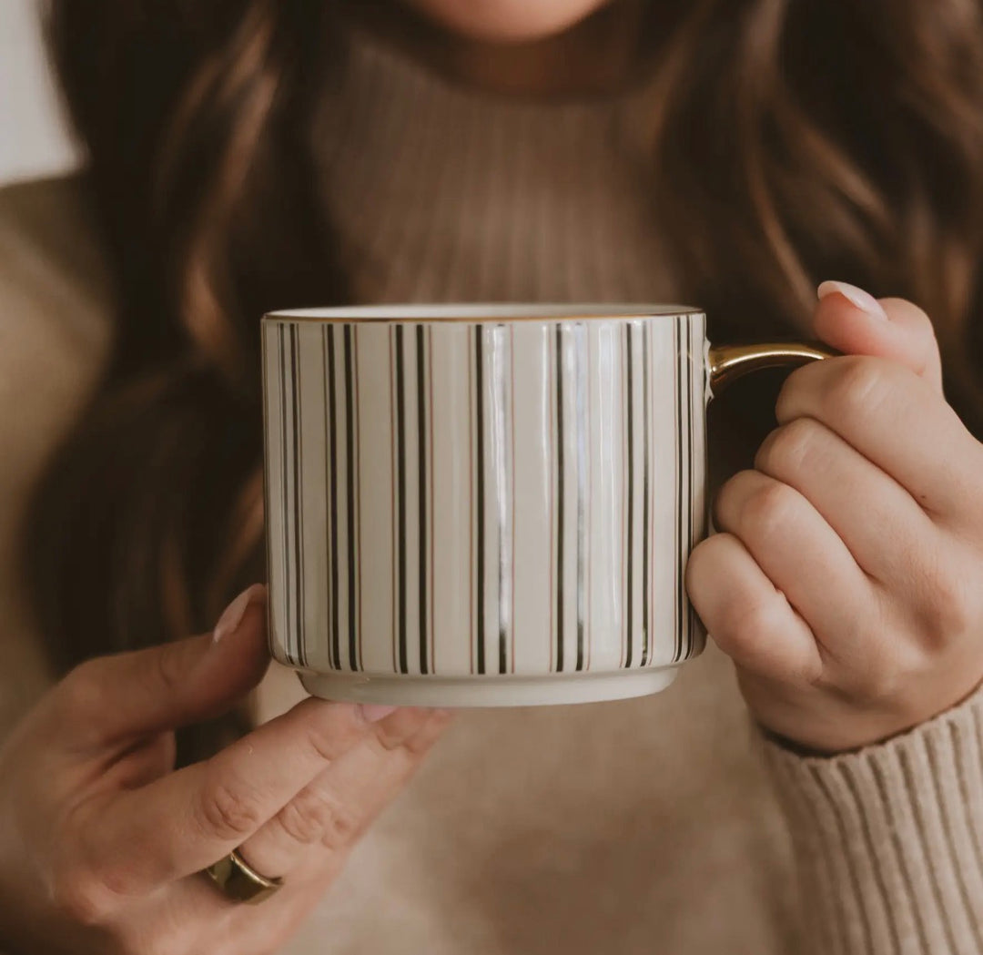 Green Stripe Coffee Mug - Christmas Decor &amp; Gifts