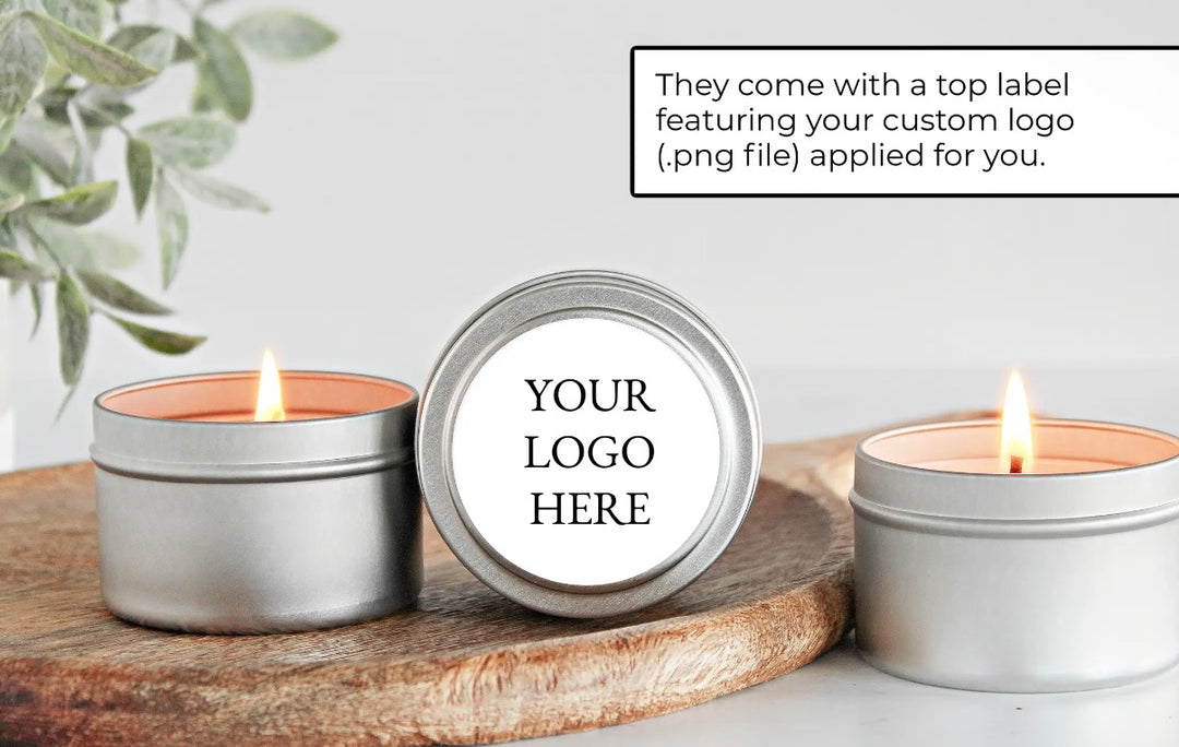 Custom Logo Candle Tins | 4 oz | Gold, Black &amp; Silver
