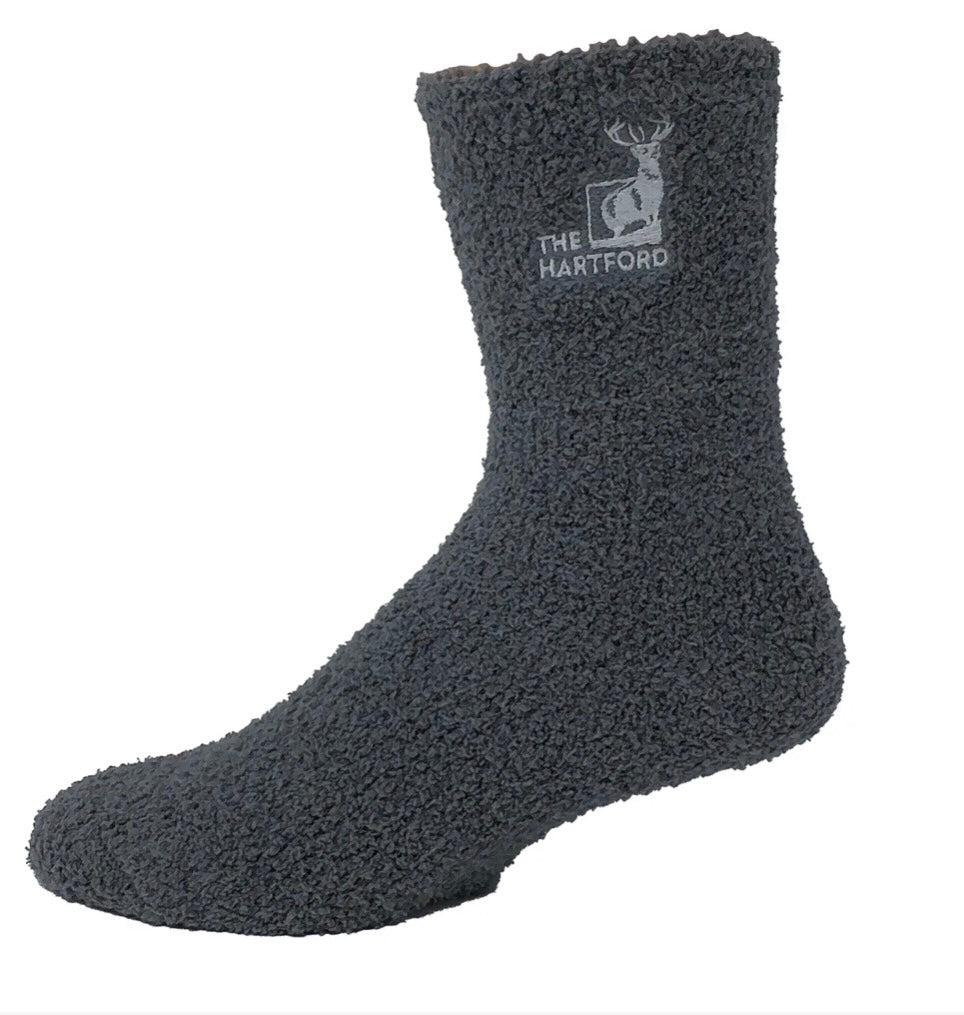 Fuzzy Crew Socks with Direct Embroidery