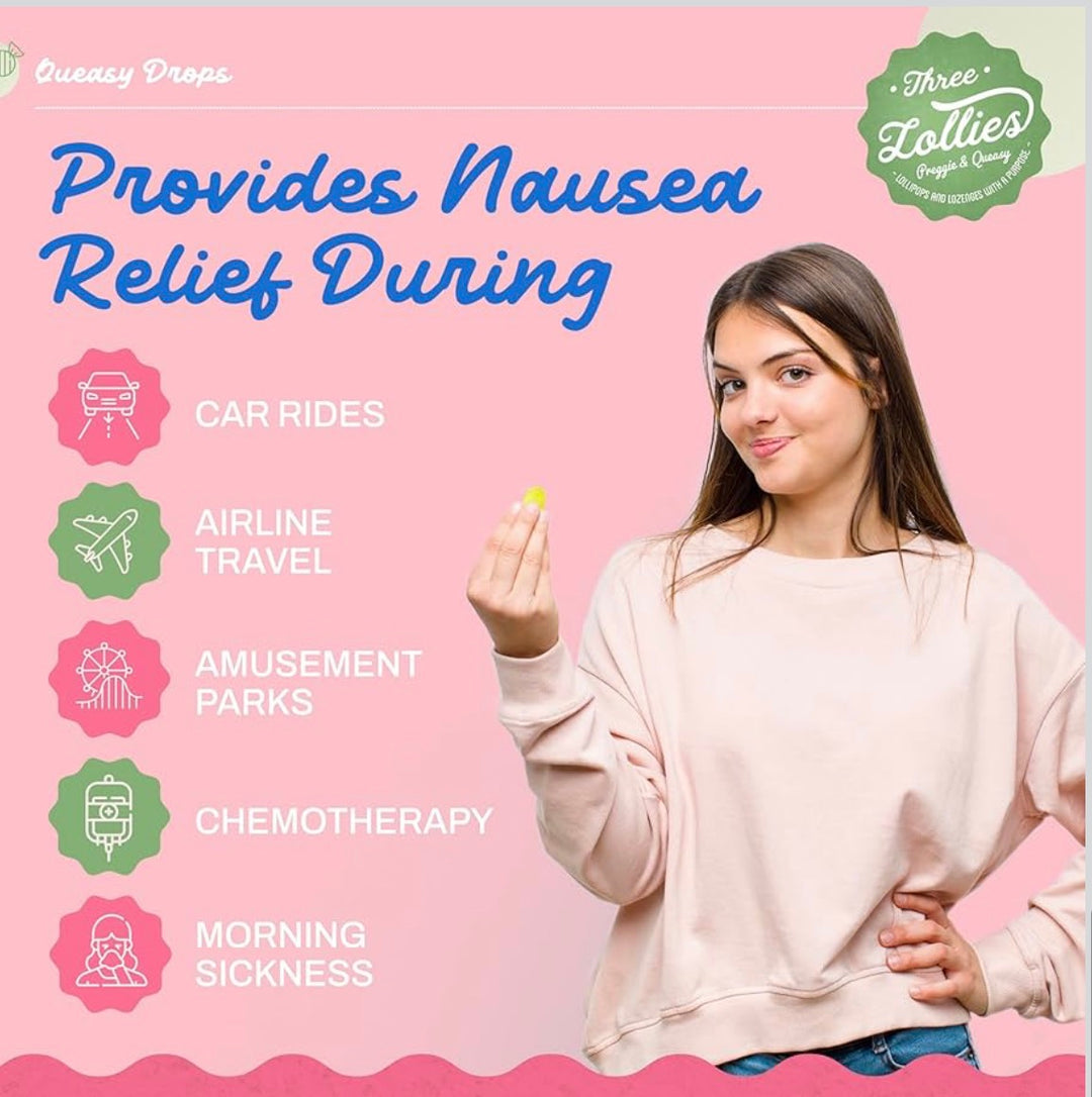 Queasy Drops: Ease Chemotherapy Nausea &amp; Travel Sickness, Alleviates a Dry Mouth, Natural Ingredients - 21 ct