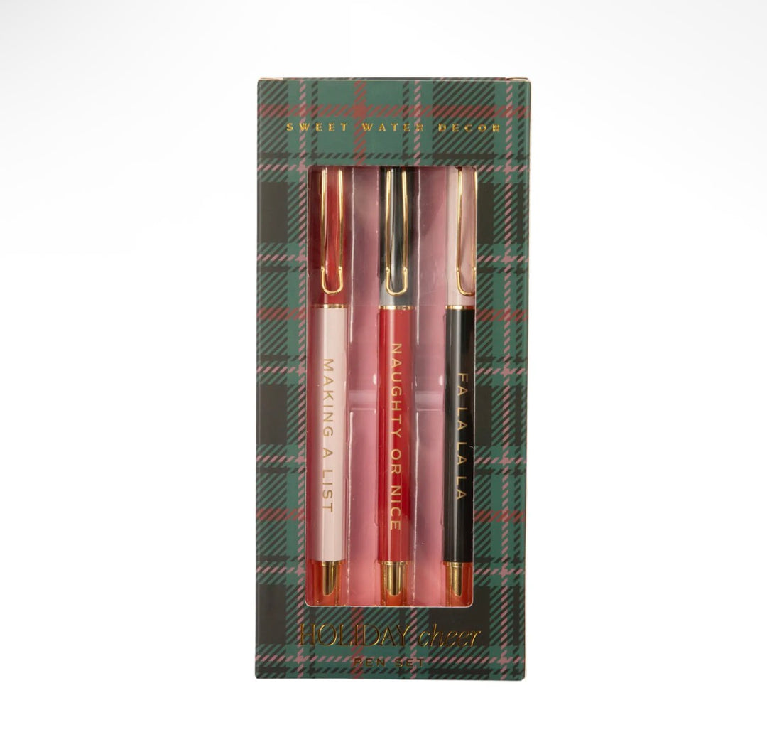 Holiday Cheer Metal Pen Set - Stocking Stuffers, Gifts