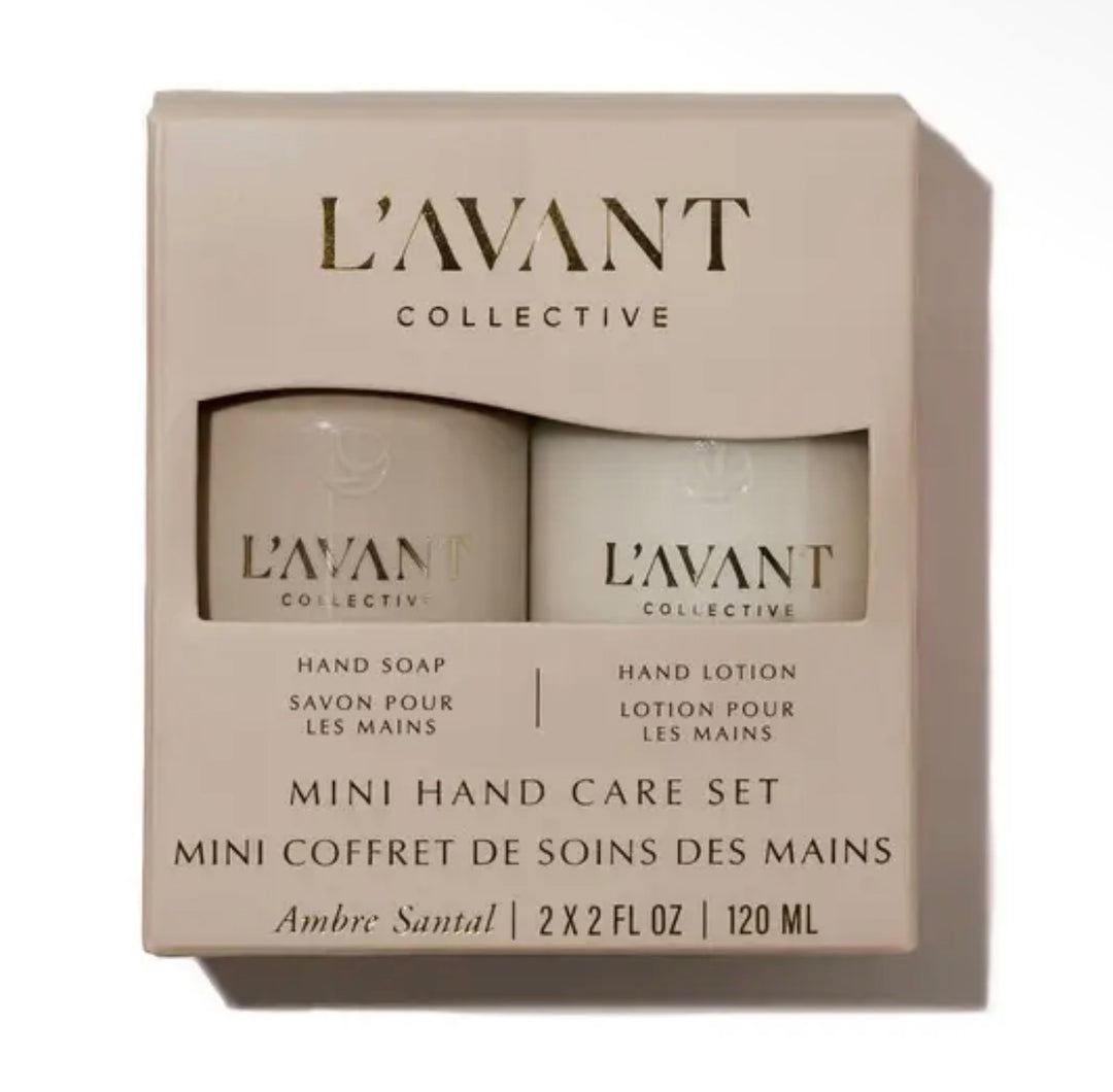 L’AVANT Mini Hand Care Set, Hand Soap+Lotion- Ambre Santal