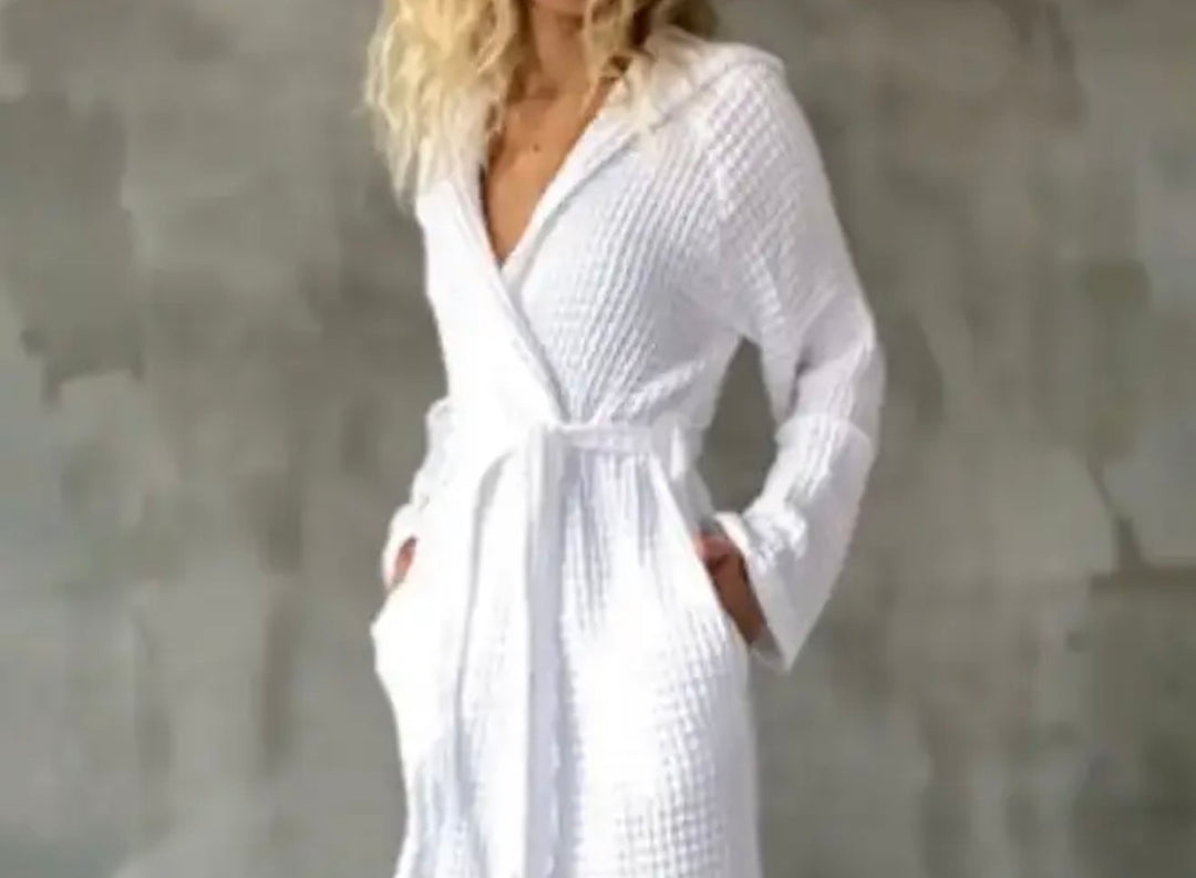 Super Soft Waffle Hooded Robe Loyngewear Spa Robe