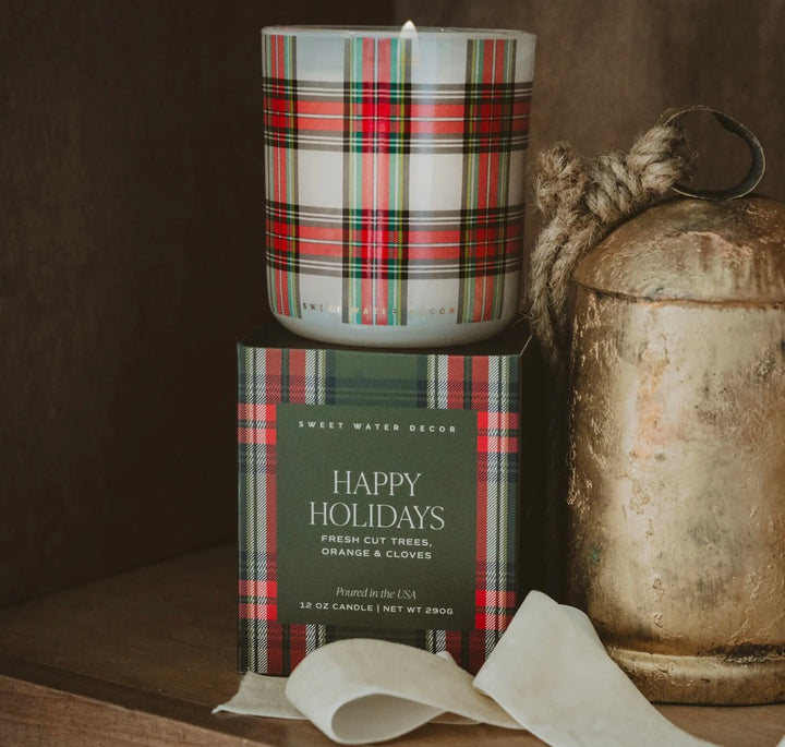 Happy Holidays 12 oz Boxed Soy Candle - Gifts