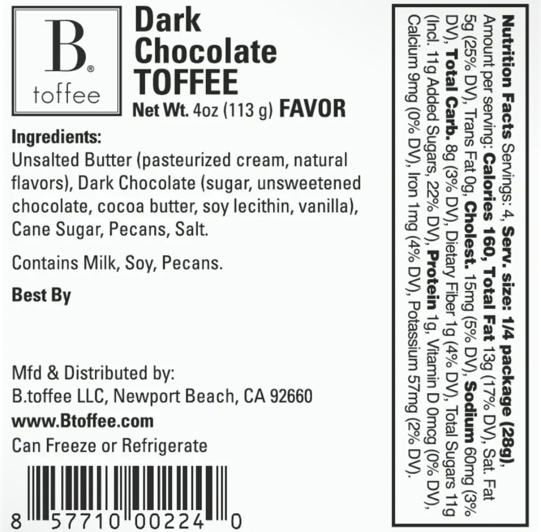 Custom Corporate Logo- B. Toffee, 4oz gift box