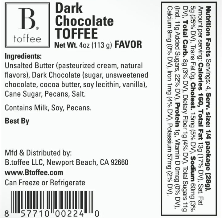 Custom Corporate Logo- B. Toffee, 4oz gift box