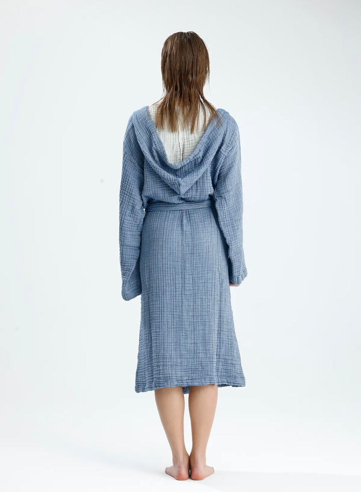 4 Layers Organic Muslin Cotton Bathrobe - Lightweight Robe