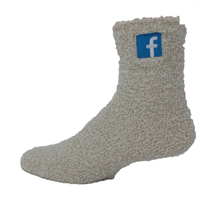Fuzzy Crew Socks with Direct Embroidery