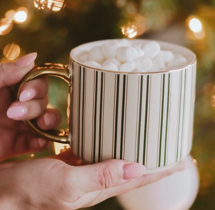 Green Stripe Coffee Mug - Christmas Decor &amp; Gifts