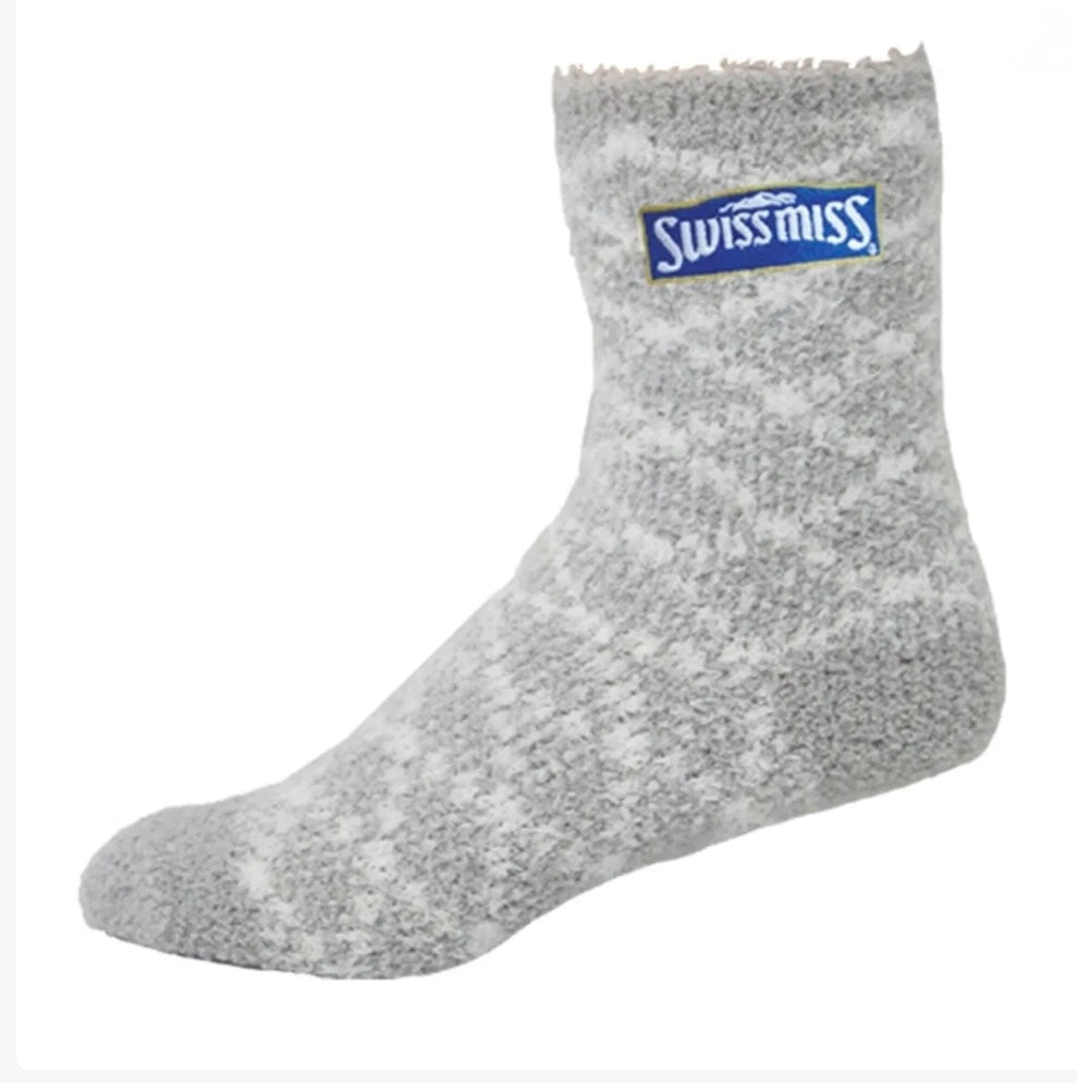 Fuzzy Crew Socks with Direct Embroidery