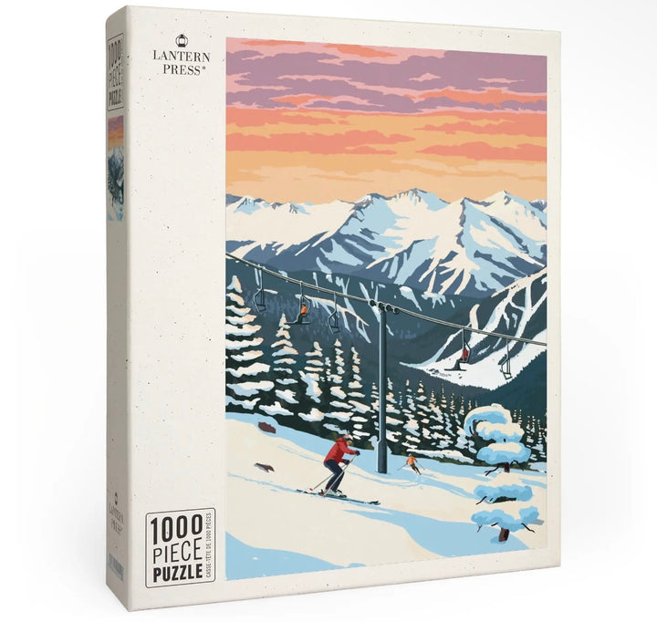 1000 Pc Puzzle Painterly, Winter Skiers