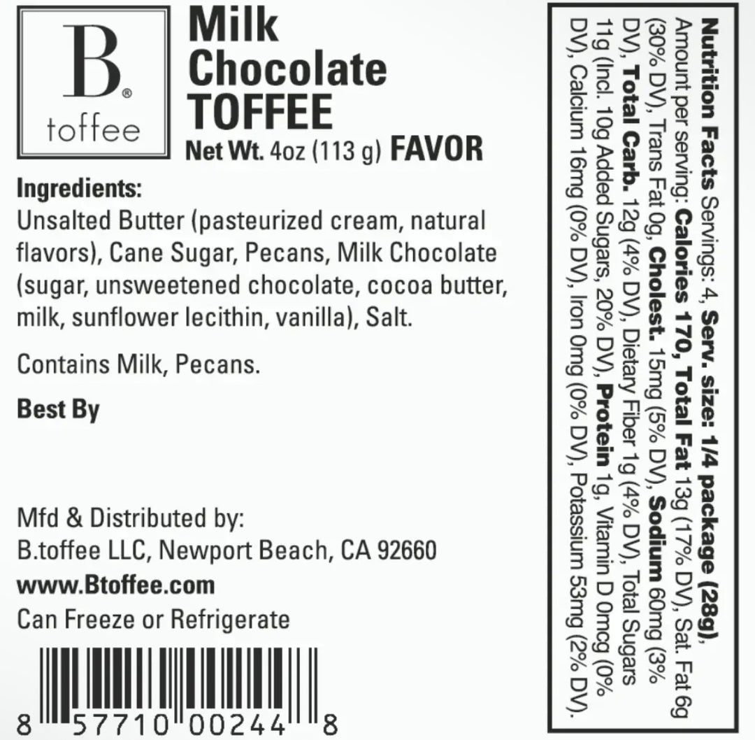 Custom Corporate Logo- B. Toffee, 4oz gift box