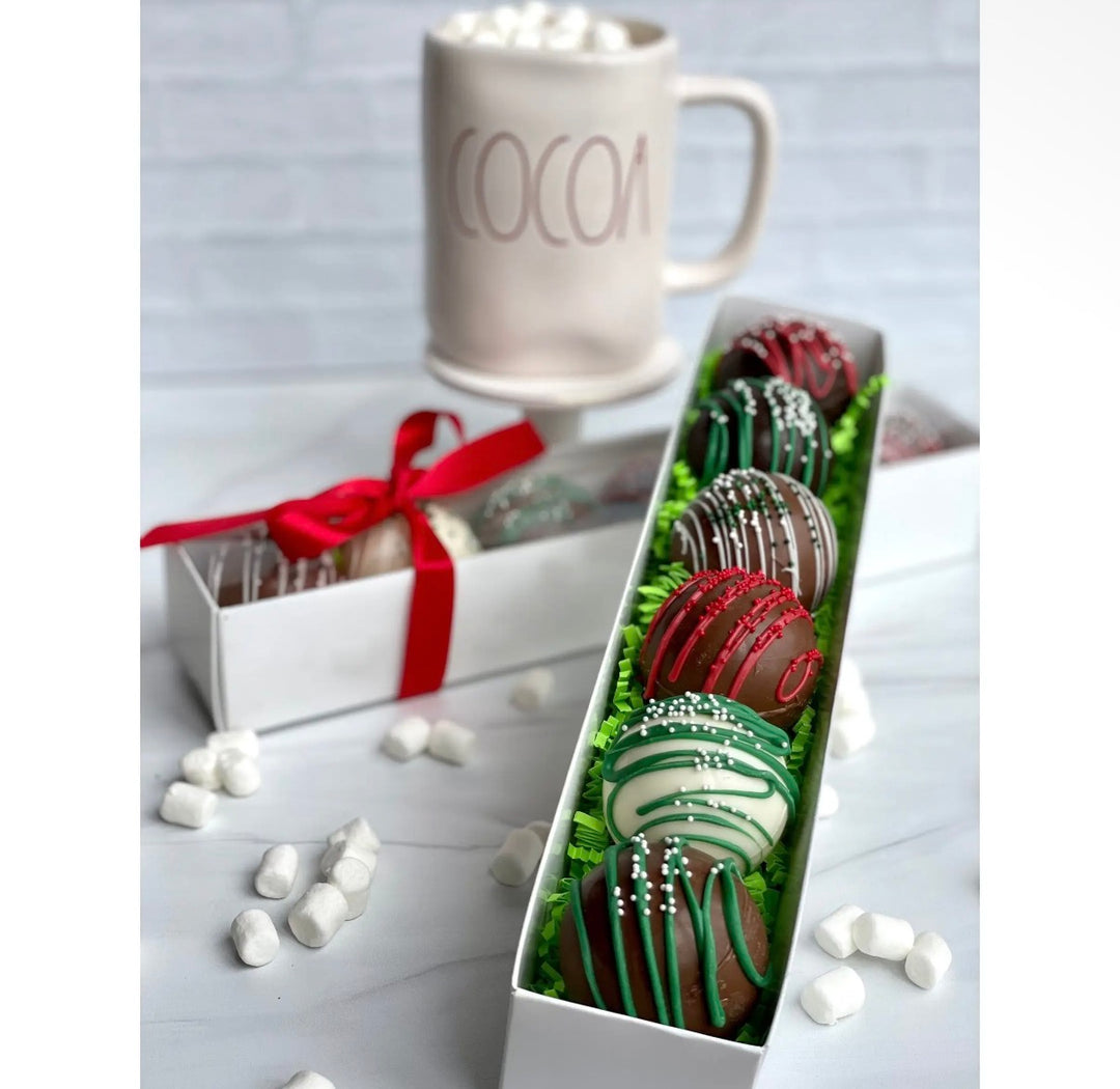 Holiday Mini Hot Chocolate Bombs (Box of 6), Hot Cocoa