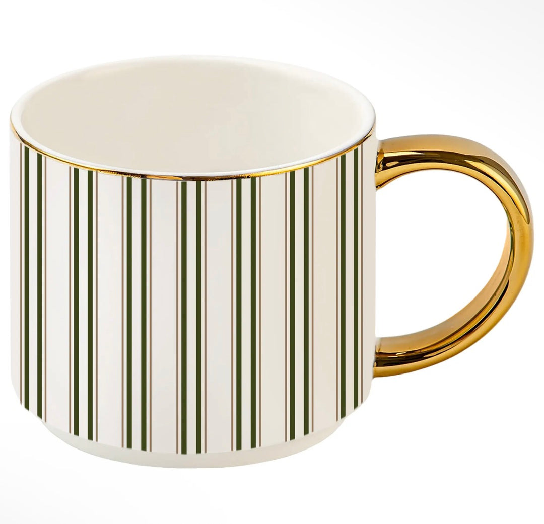 Green Stripe Coffee Mug - Christmas Decor &amp; Gifts
