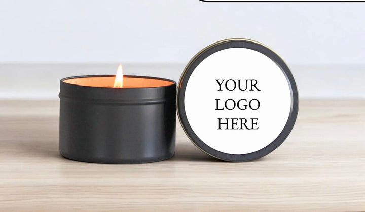 Custom Logo Candle Tins | 4 oz | Gold, Black &amp; Silver