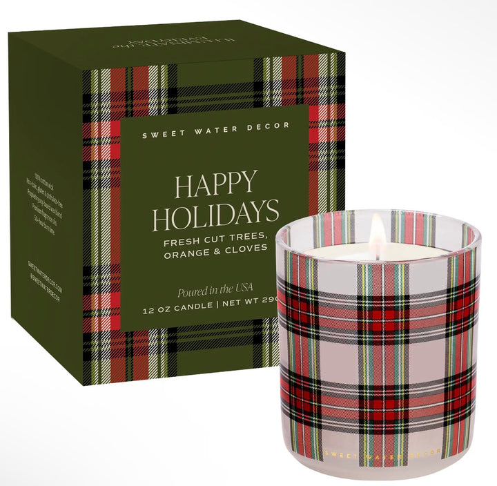 Happy Holidays 12 oz Boxed Soy Candle - Gifts