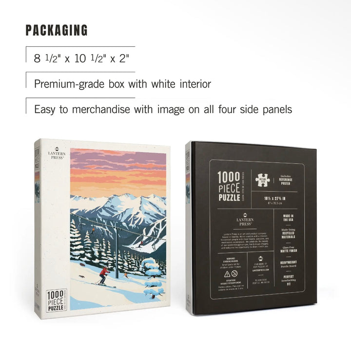 1000 Pc Puzzle Painterly, Winter Skiers