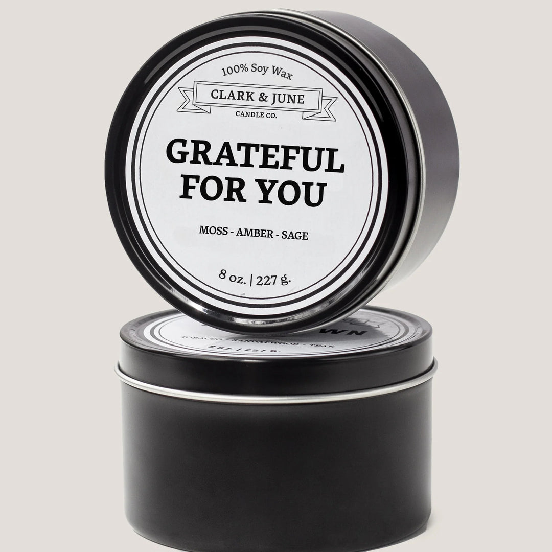 8oz Clark &amp; June Gratitude Tin Candles