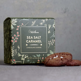 Holiday Sea Salt Caramel Cocoa Cookies