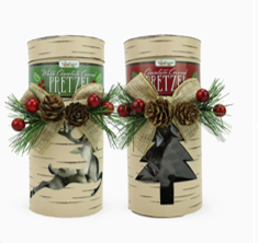 Holiday Woodland Pretzel Jars - Chocolate Dipped Pretzels