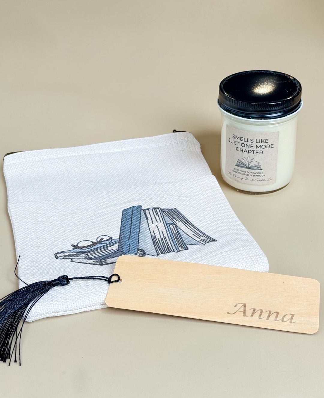 Personalized Birch Bookmark With Black Tassel