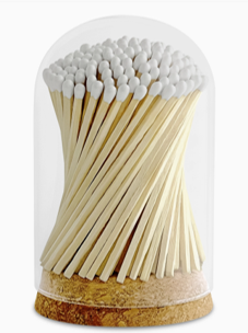 4" Matches in Premium Glass Cloche - Color of Your Choice