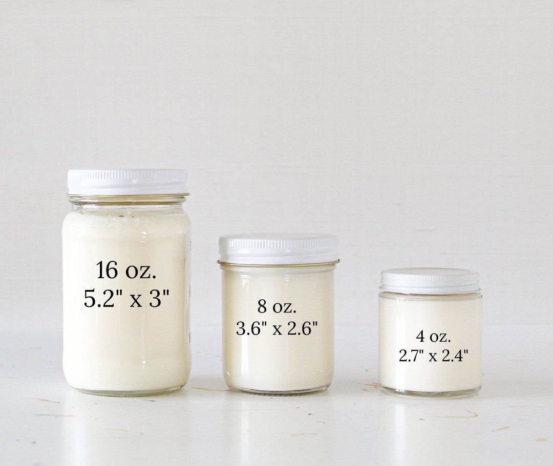 Three jars labeled with different measurements on a white background