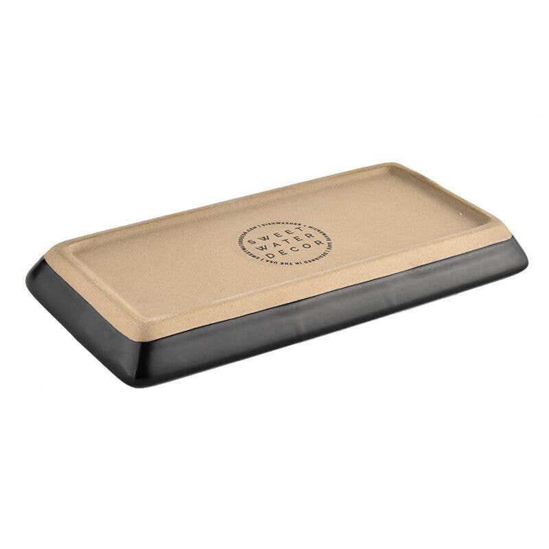 Black Stoneware Tray - Home Decor &amp; Gifts