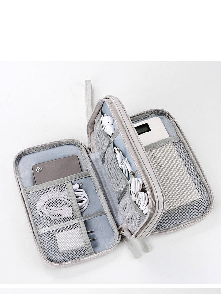 Electronic Organizer with 3 Compartments Travel Portable Bag: Black / S