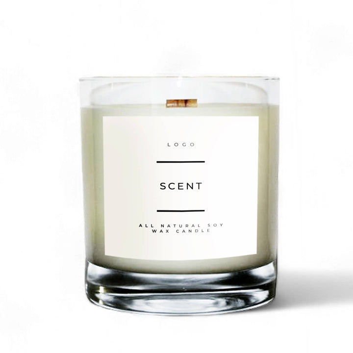 Private Label 8oz Clear Tumbler Soy Wax Candle: Provide My Own Artwork / No 1. Tobacco + Vanilla
