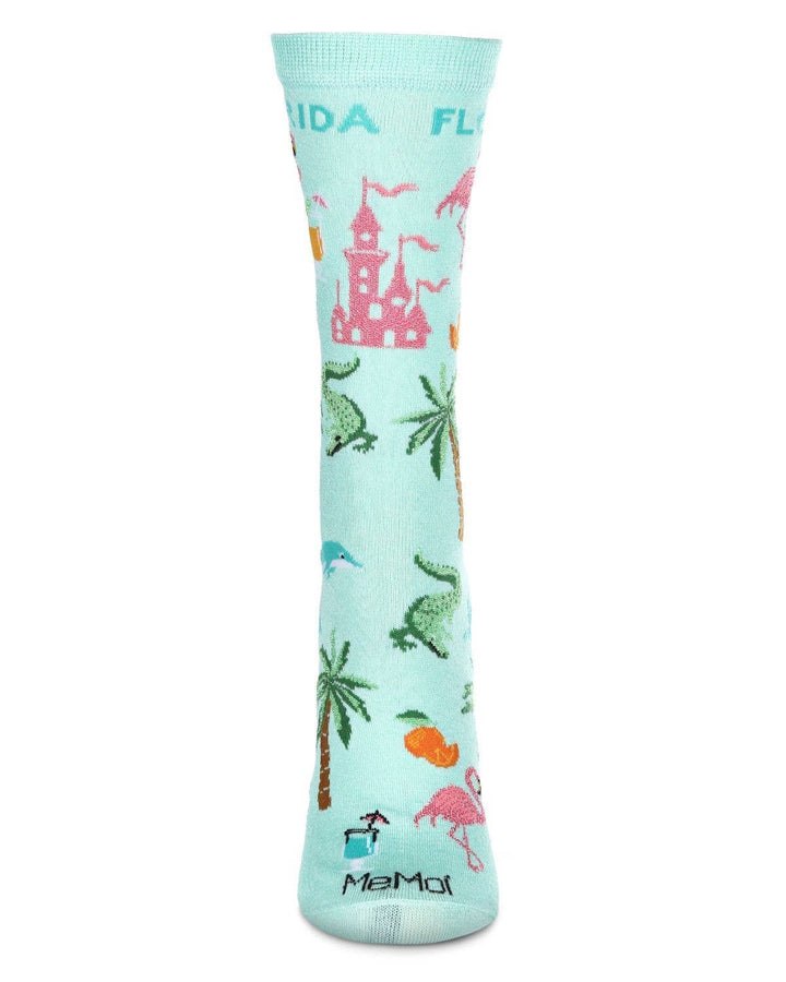 Florida Bamboo Blend Crew Sock: Seafoam