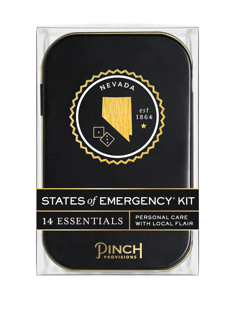 States of Emergency Kit packaging with Nevada design and &